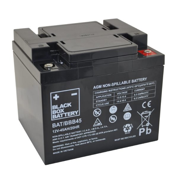 12V 45Ah Black Box Sealed Lead Acid Mobility Scooted Battery