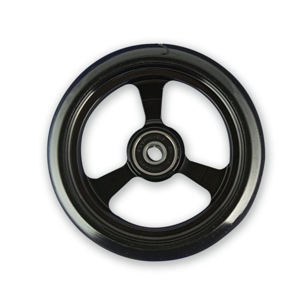 Frog Legs Castor - 5 x 1 1/4 Aluminium Hub with Black Tyre - Image 4